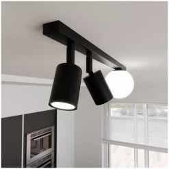 Emibig Taklampa Baster Stål Svart | Passande för 2x GU10 - Max 8W, 1x E14 - Max 10W