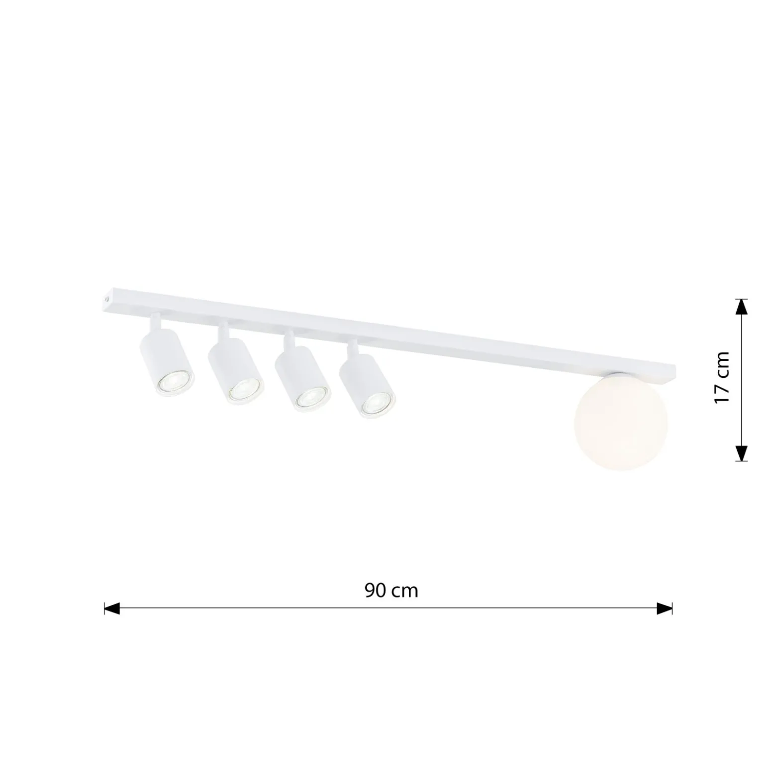 Emibig Taklampa Baster Stål Vit | Passande för 4x GU10 - Max 8W, 1x E14 - Max 10W