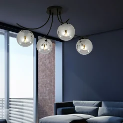 Emibig Taklampa Boston Stål Svart | Passande för 4x E14 - Max 10W