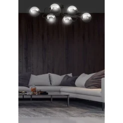 Emibig Taklampa Brendi Stål Svart | Passande för 6x E14 - Max 10W