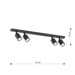 Emibig Taklampa Flash Stål Svart | Passande för 4x GU10 - Max 8W