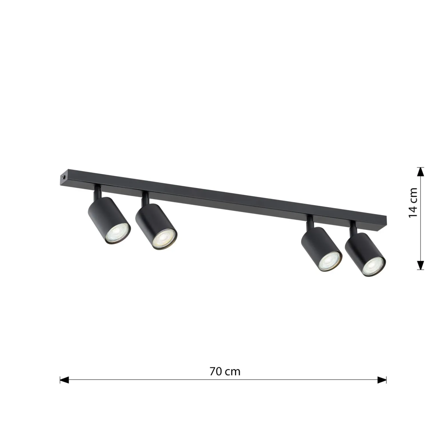 Emibig Taklampa Flash Stål Svart | Passande för 4x GU10 - Max 8W