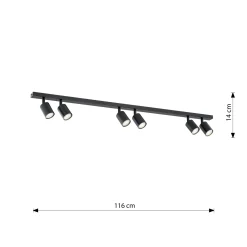 Emibig Taklampa Flash Stål Svart | Passande för 6x GU10 - Max 8W