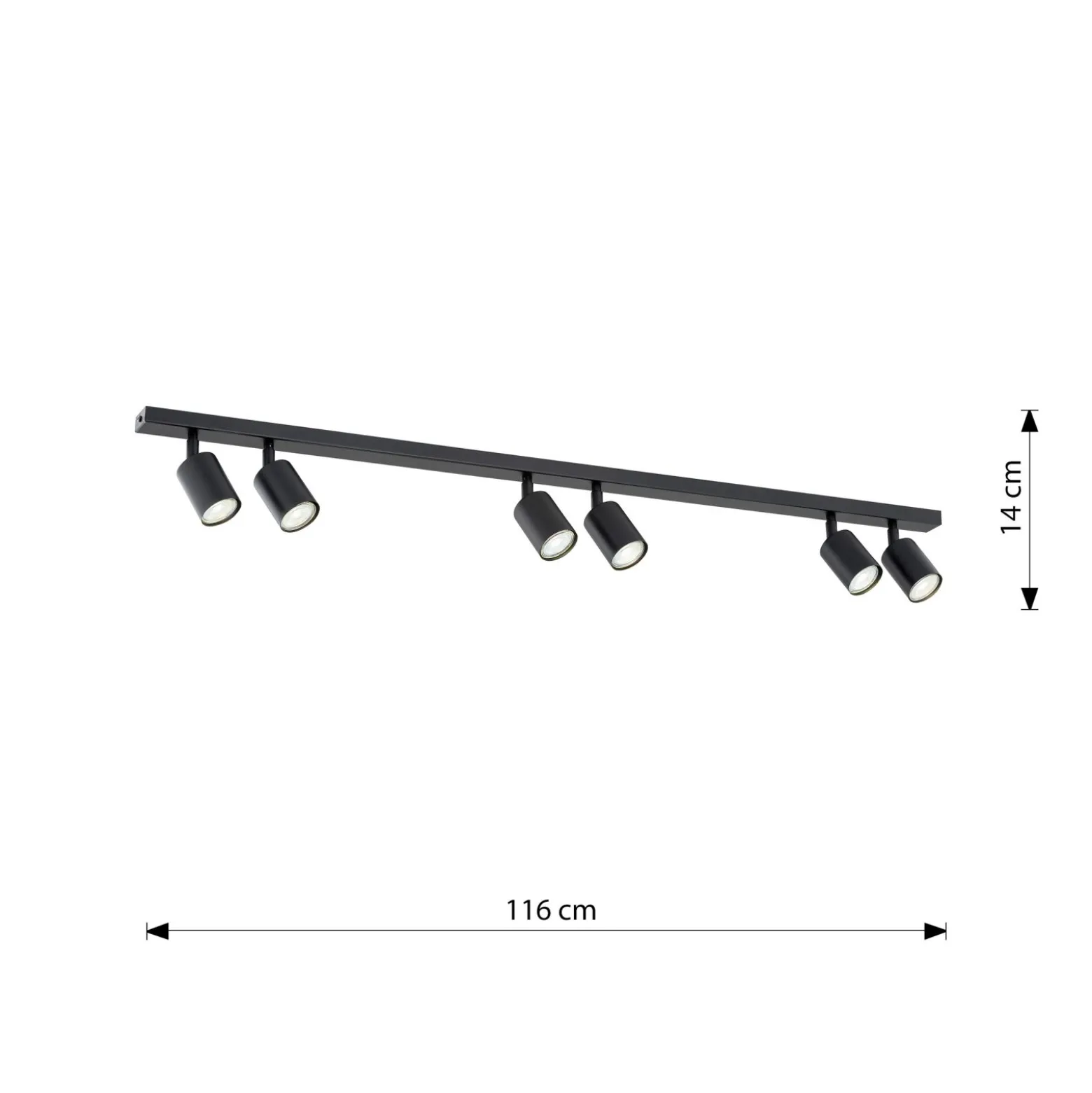 Emibig Taklampa Flash Stål Svart | Passande för 6x GU10 - Max 8W