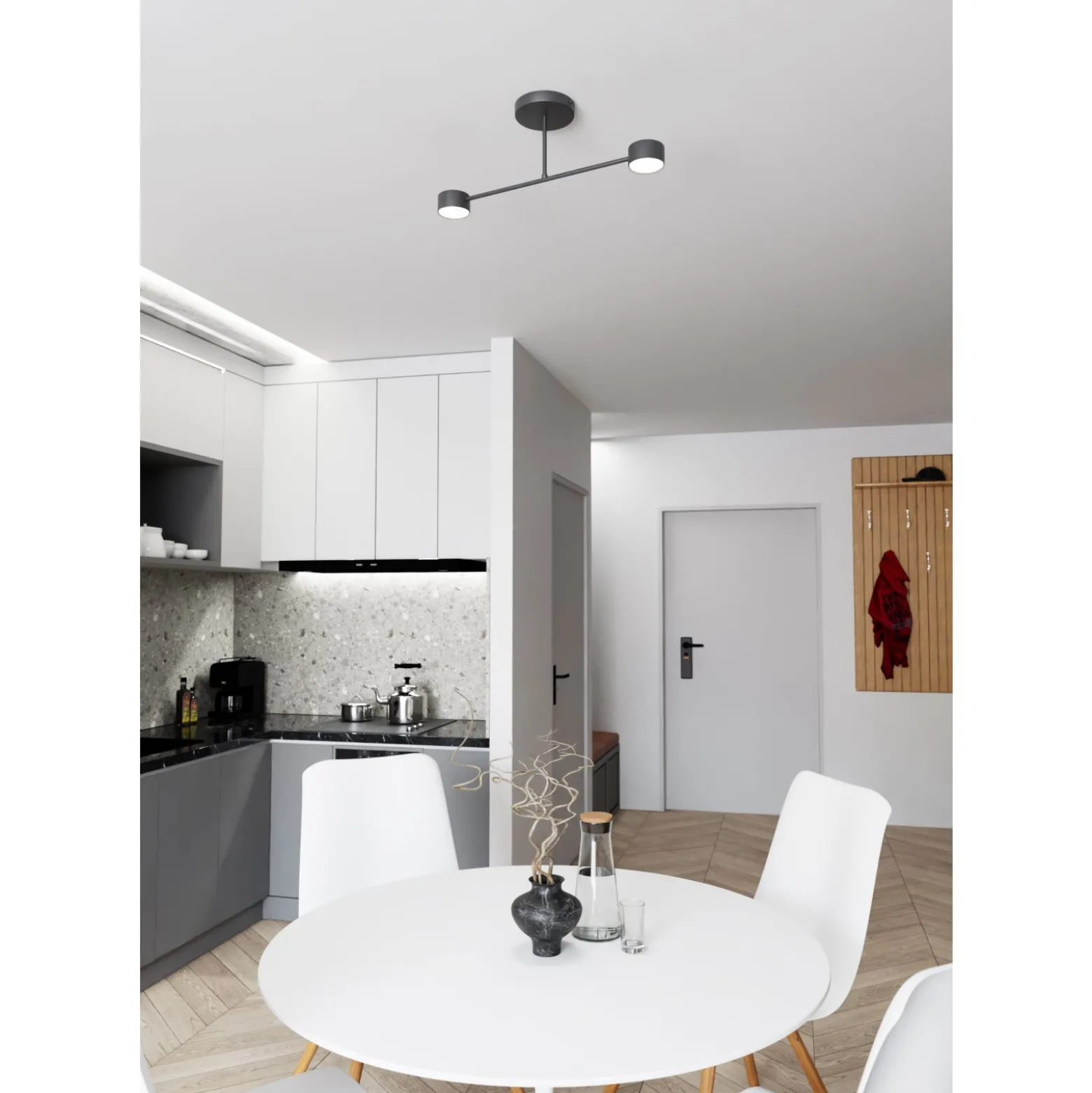 Emibig Taklampa Halo Stål Svart | Passande för 2x GX53 - Max 8W