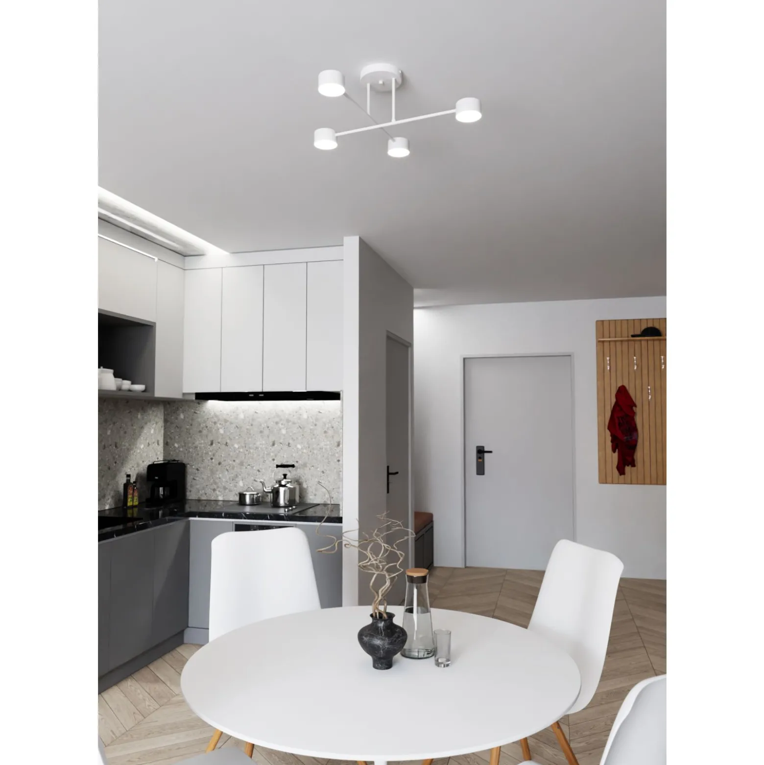 Emibig Taklampa Halo Stål Vit | Passande för 4x GX53 - Max 8W