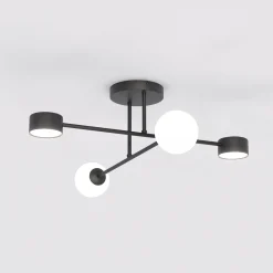 Emibig Taklampa Holon Stål Svart | Passande för 2x G9 - Max 8W, 2x GX53 - Max 12W