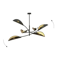 Emibig Taklampa Lotus Stål Svart | Passande för 6x E14 - Max 10W