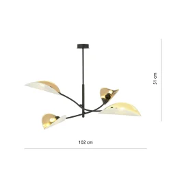 Emibig Taklampa Lotus Stål Svart | Passande för 4x E14 - Max 10W