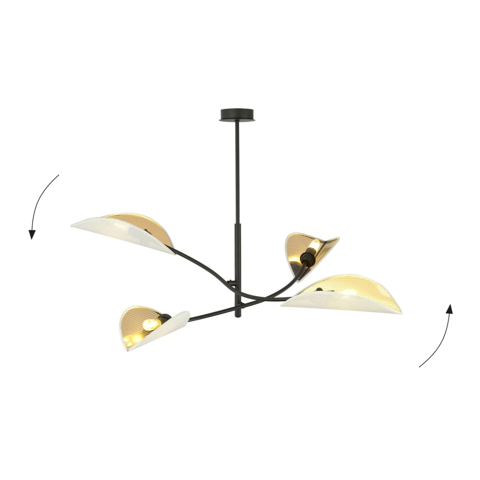 Emibig Taklampa Lotus Stål Svart | Passande för 4x E14 - Max 10W