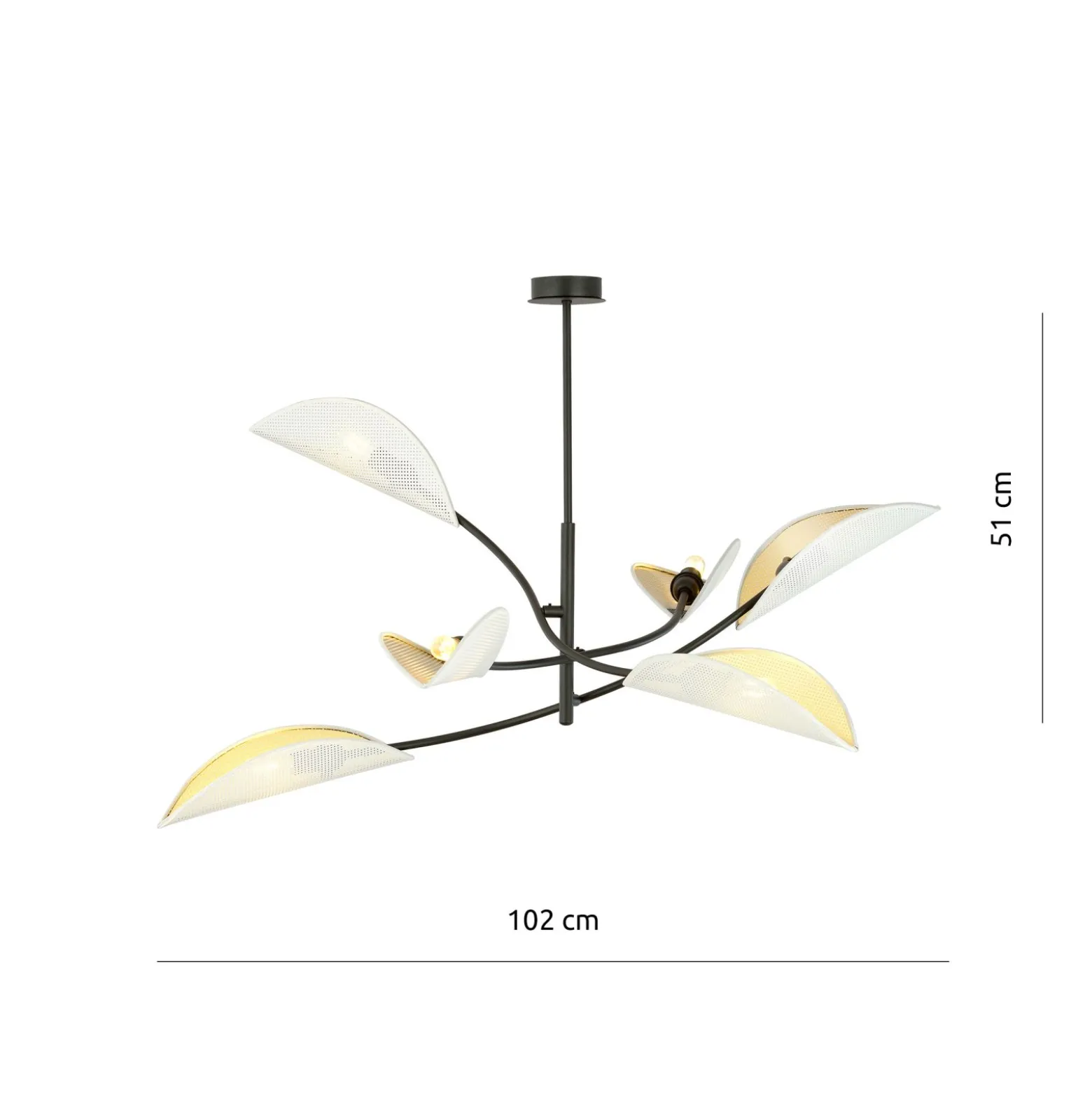 Emibig Taklampa Lotus Stål Svart | Passande för 6x E14 - Max 10W