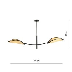 Emibig Taklampa Lotus Stål Svart | Passande för 2x E14 - Max 10W