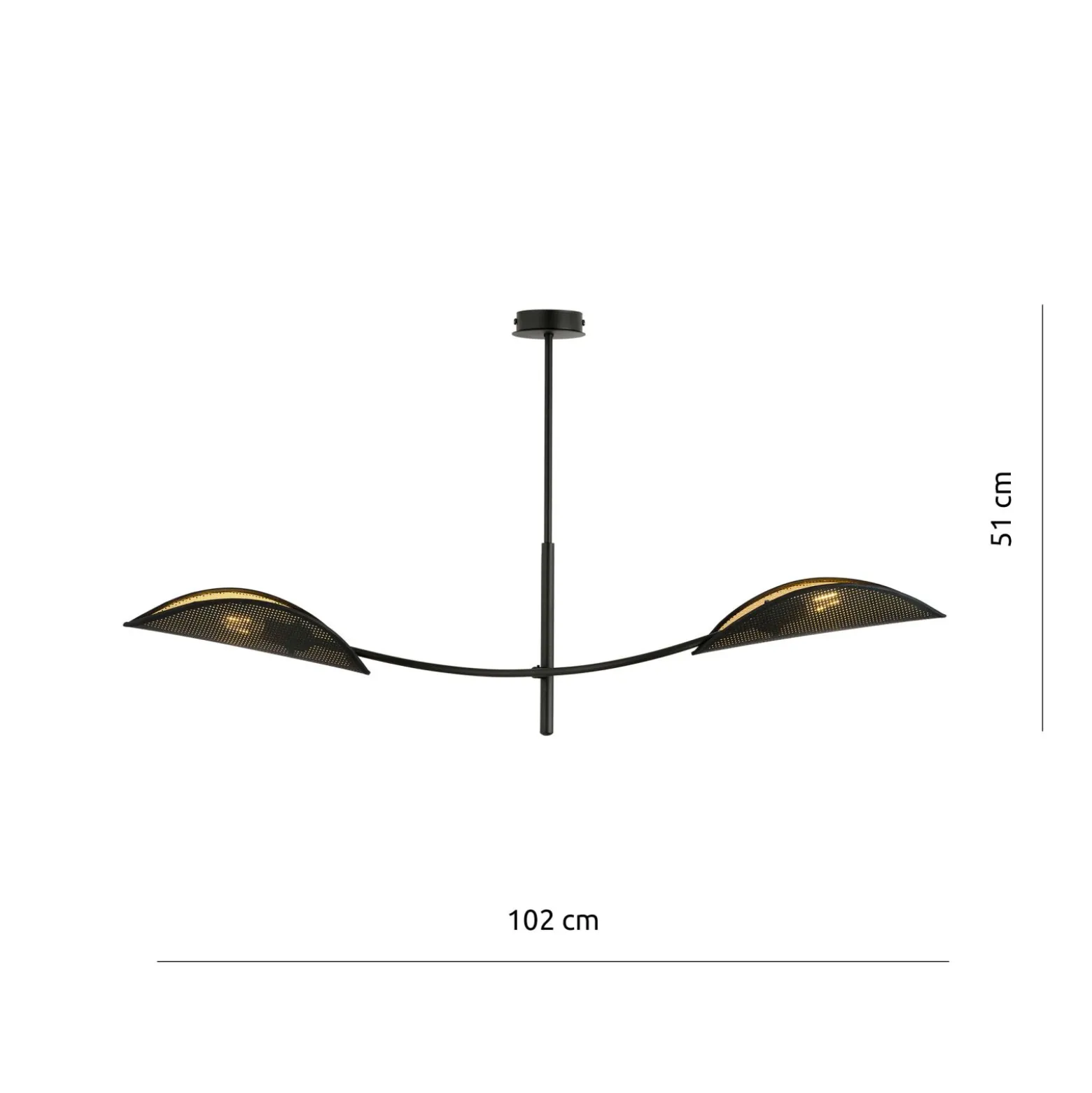 Emibig Taklampa Lotus Stål Svart | Passande för 2x E14 - Max 10W