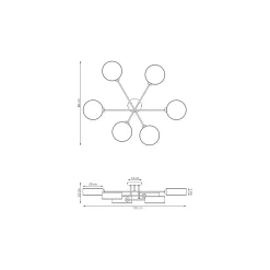 Emibig Taklampa Maga Stål Svart | Passande för 6x E14 - Max 10W