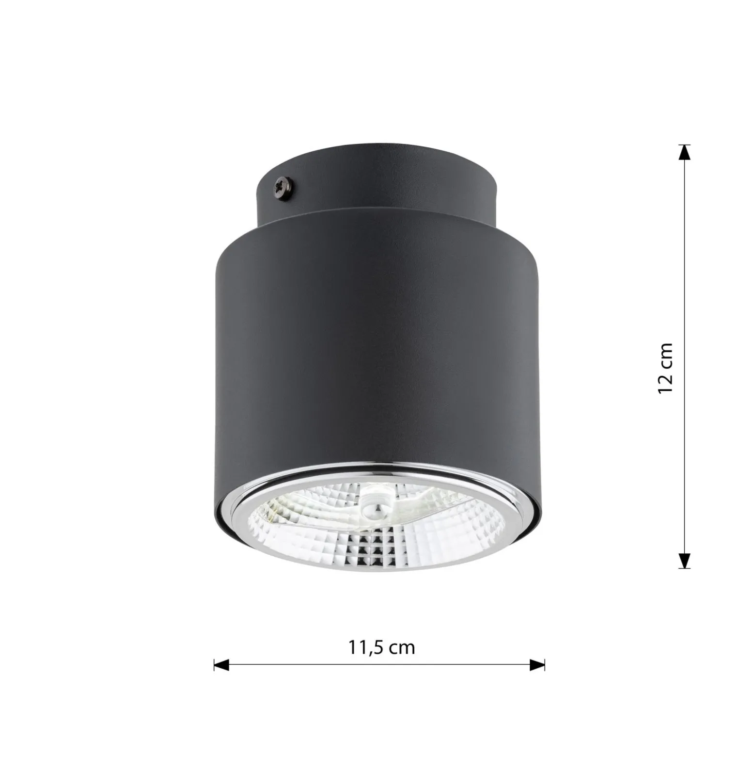 Emibig Taklampa Nano Stål Svart | Passande för 1x GU10 (AR111) - Max 12W