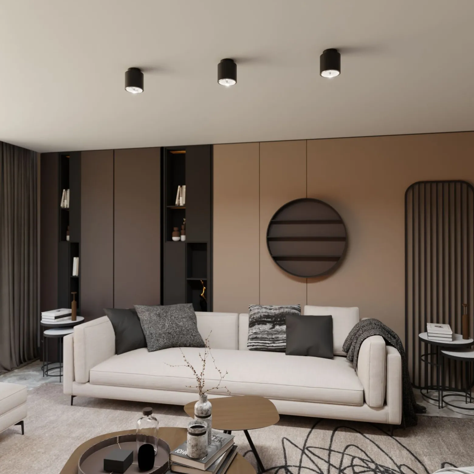 Emibig Taklampa Nano Stål Svart | Passande för 1x GU10 (AR111) - Max 12W
