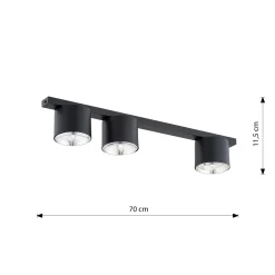 Emibig Taklampa Nano Stål Svart | Passande för 3x GU10 (AR111) - Max 12W