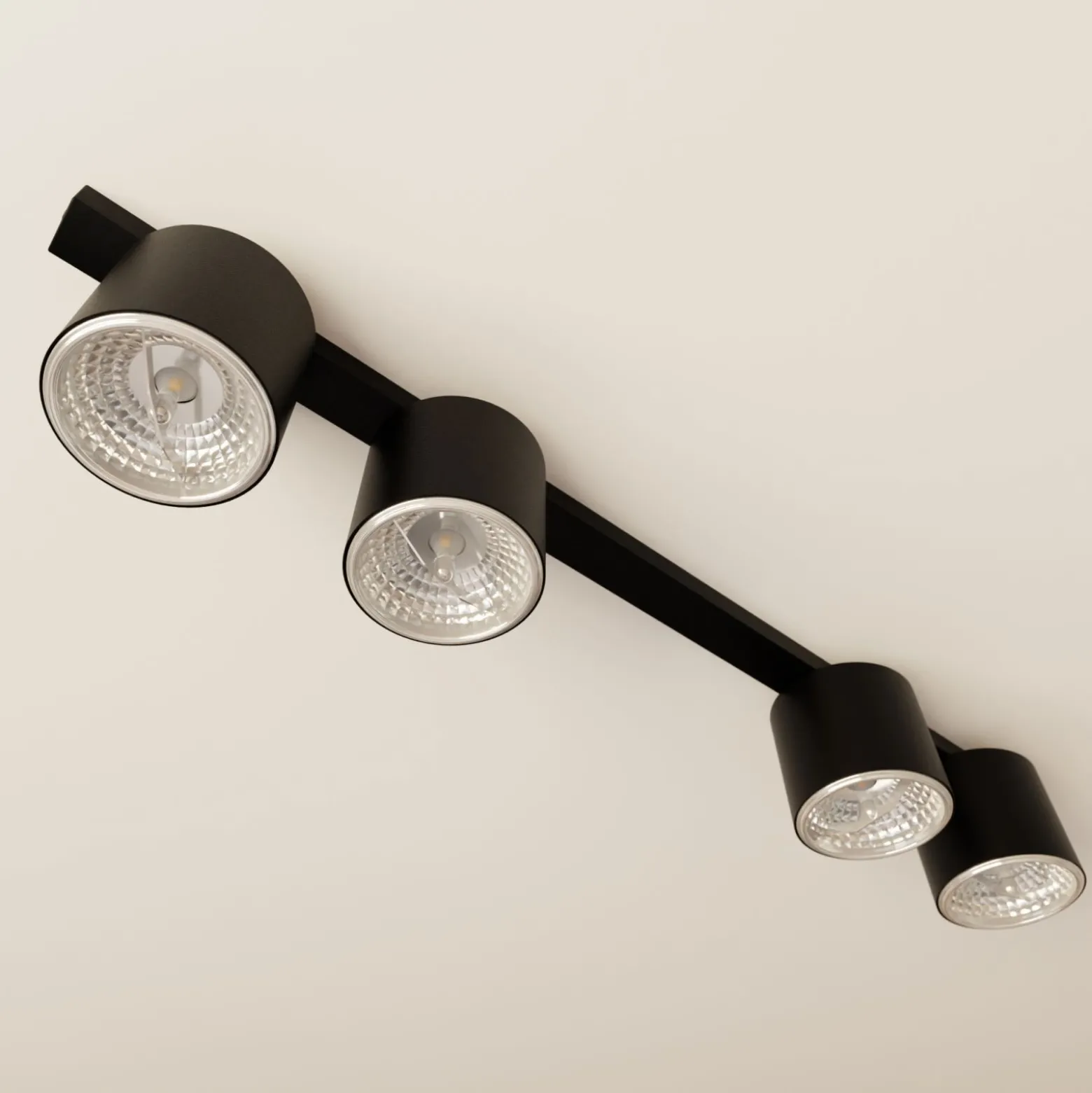 Emibig Taklampa Nano Stål Svart | Passande för 4x GU10 (AR111) - Max 12W