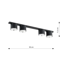 Emibig Taklampa Nano Stål Svart | Passande för 4x GU10 (AR111) - Max 12W
