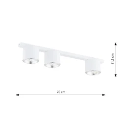 Emibig Taklampa Nano Stål Vit | Passande för 3x GU10 (AR111) - Max 12W