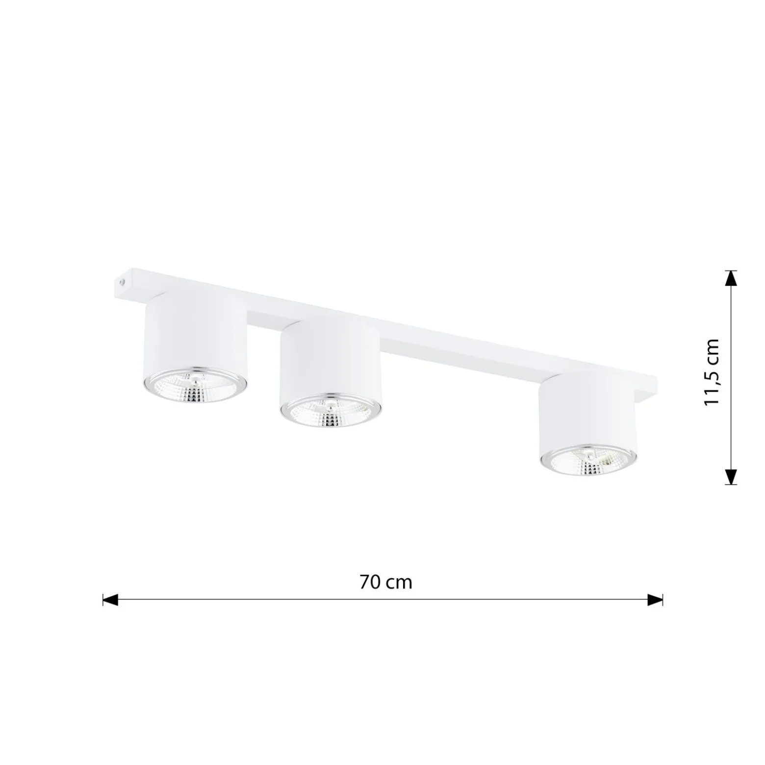 Emibig Taklampa Nano Stål Vit | Passande för 3x GU10 (AR111) - Max 12W
