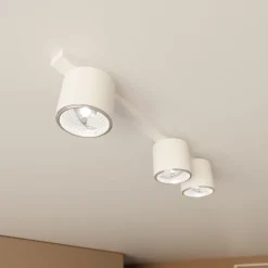 Emibig Taklampa Nano Stål Vit | Passande för 3x GU10 (AR111) - Max 12W
