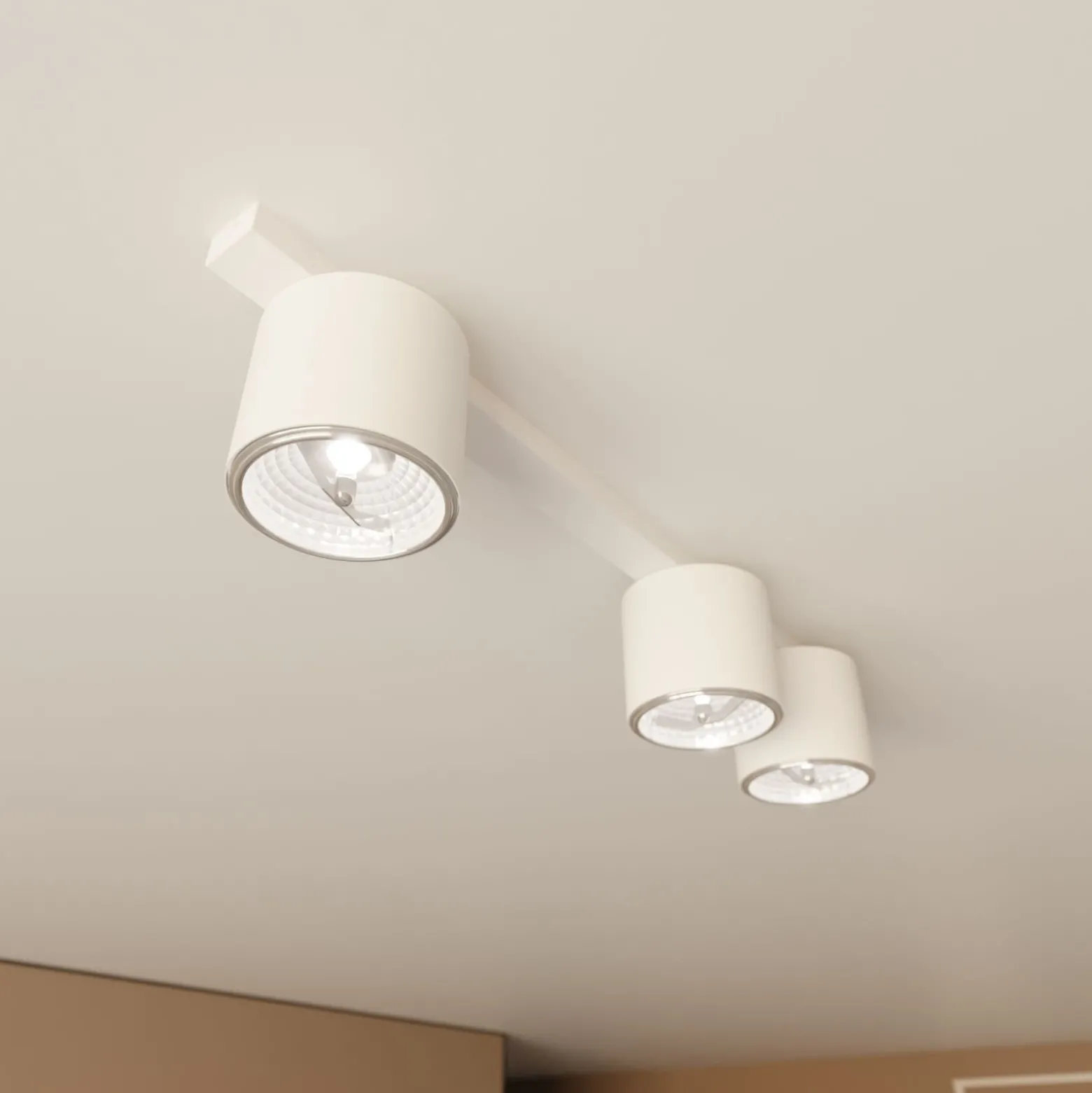 Emibig Taklampa Nano Stål Vit | Passande för 3x GU10 (AR111) - Max 12W