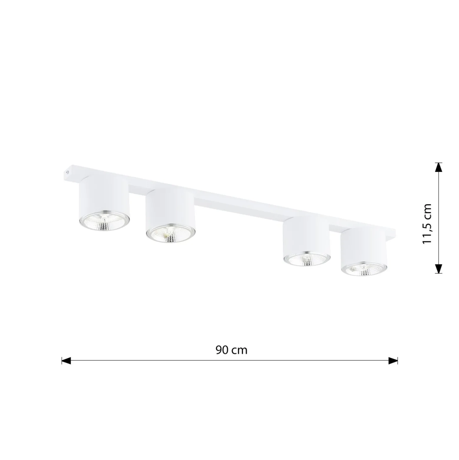 Emibig Taklampa Nano Stål Vit | Passande för 4x GU10 (AR111) - Max 12W