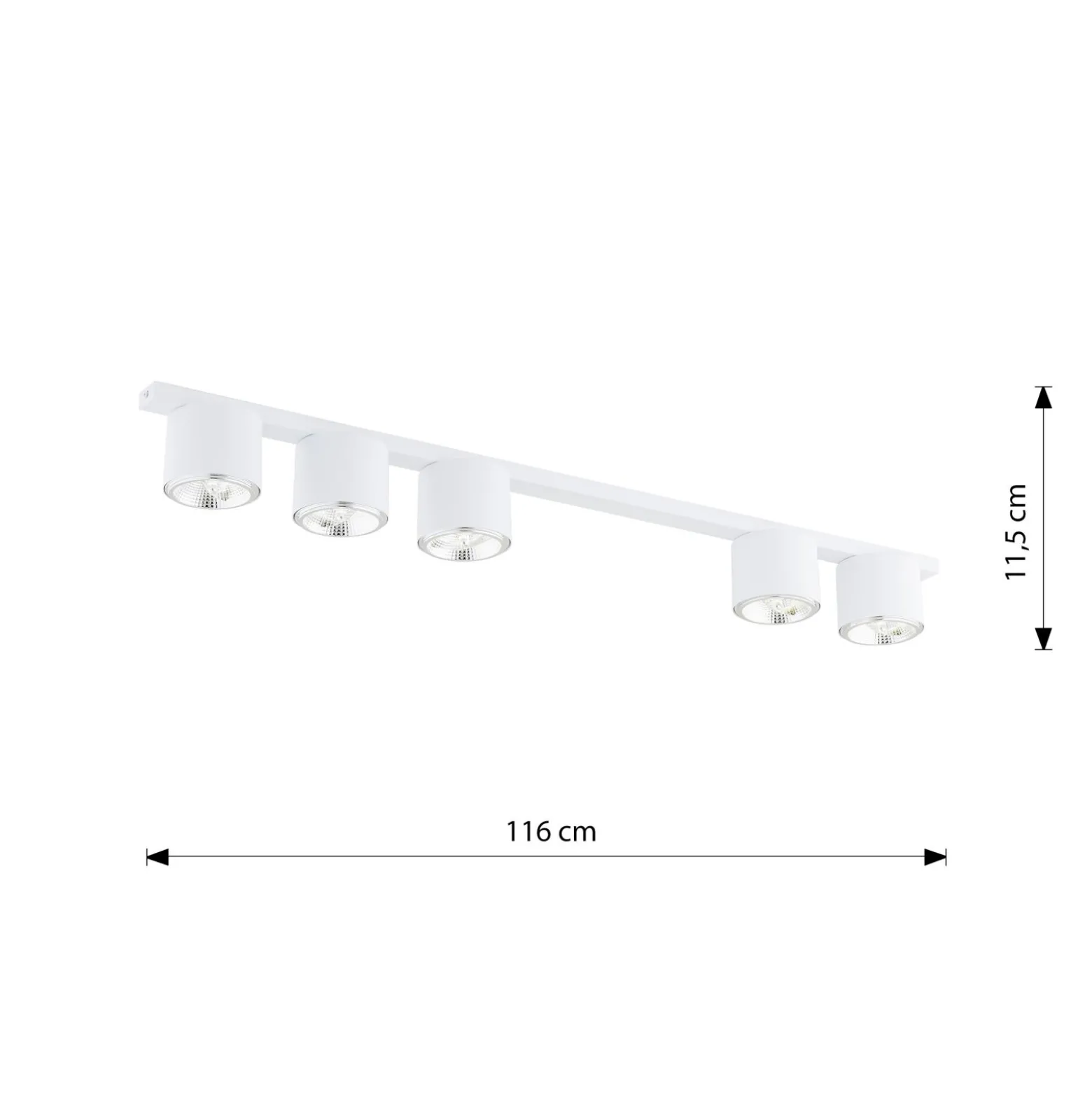 Emibig Taklampa Nano Stål Vit | Passande för 5x GU10 (AR111) - Max 12W
