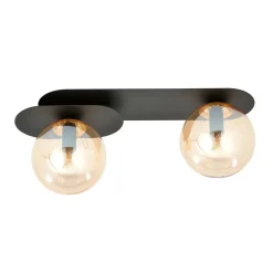 Emibig Taklampa Plaza Stål Svart | Passande för 2x E14 - Max 10W
