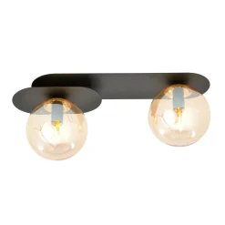 Emibig Taklampa Plaza Stål Svart | Passande för 2x E14 - Max 10W