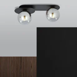 Emibig Taklampa Plaza Stål Svart | Passande för 2x E14 - Max 10W
