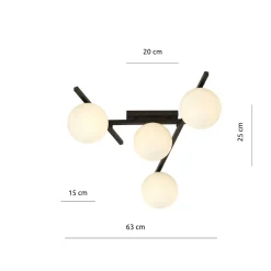 Emibig Taklampa Smart Stål Svart | Passande för 4x E14 - Max 10W