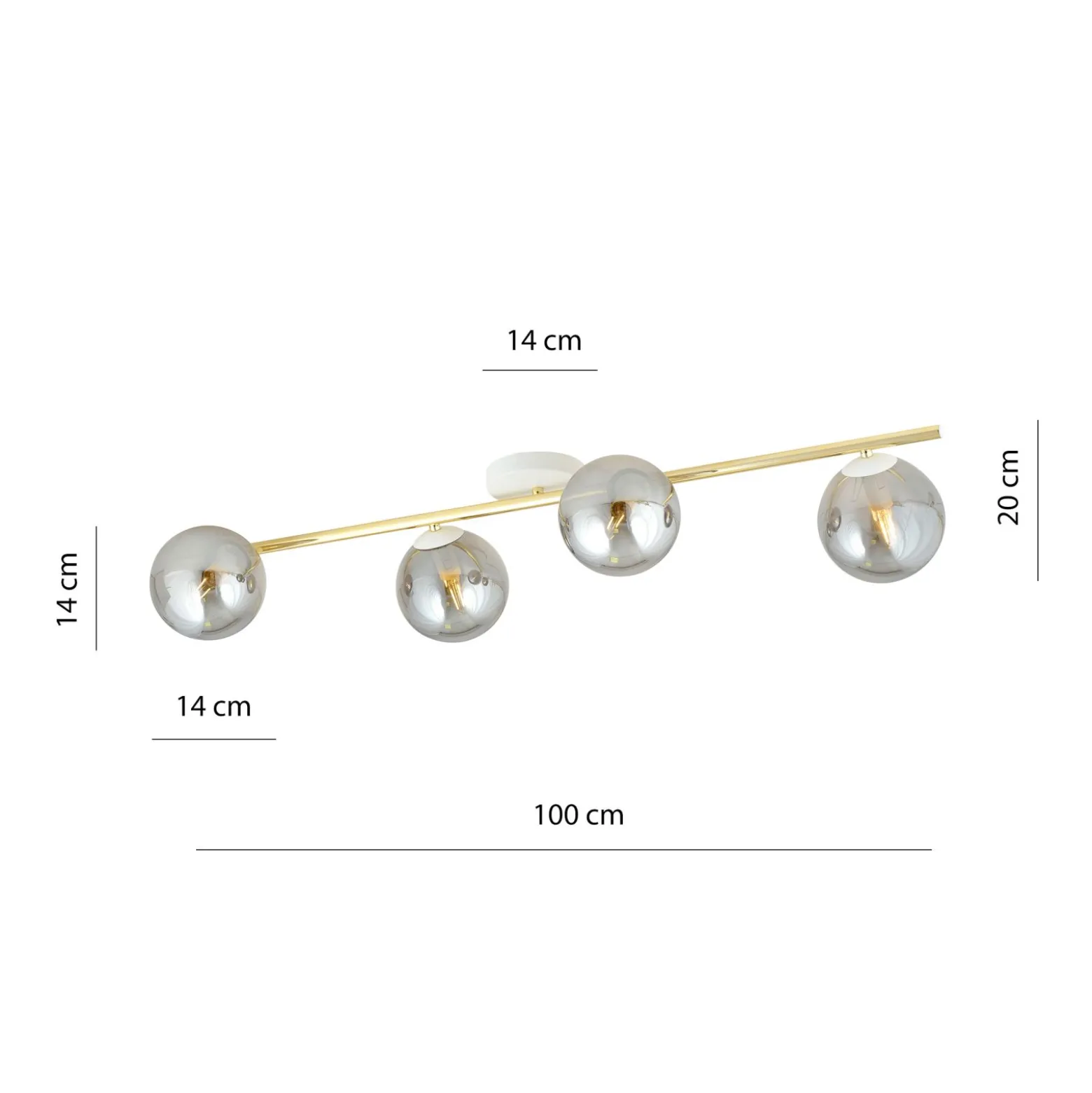 Emibig Taklampa Splendi Stål Vit | Passande för 4x E14 - Max 10W