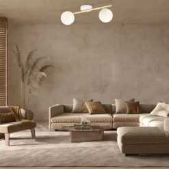 Emibig Taklampa Splendi Stål Vit | Passande för 2x E14 - Max 10W