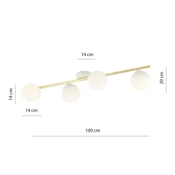 Emibig Taklampa Splendi Stål Vit | Passande för 4x E14 - Max 10W