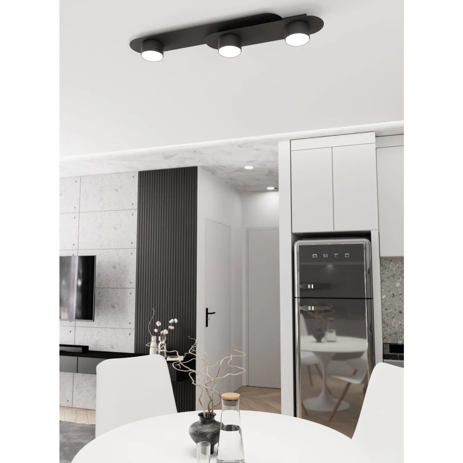 Emibig Taklampa Stilo Stål Svart | Passande för 3x GX53 - Max 12W