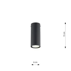 Emibig Taklampa Tecno Stål Svart | Passande för 1x GU10 - Max 8W