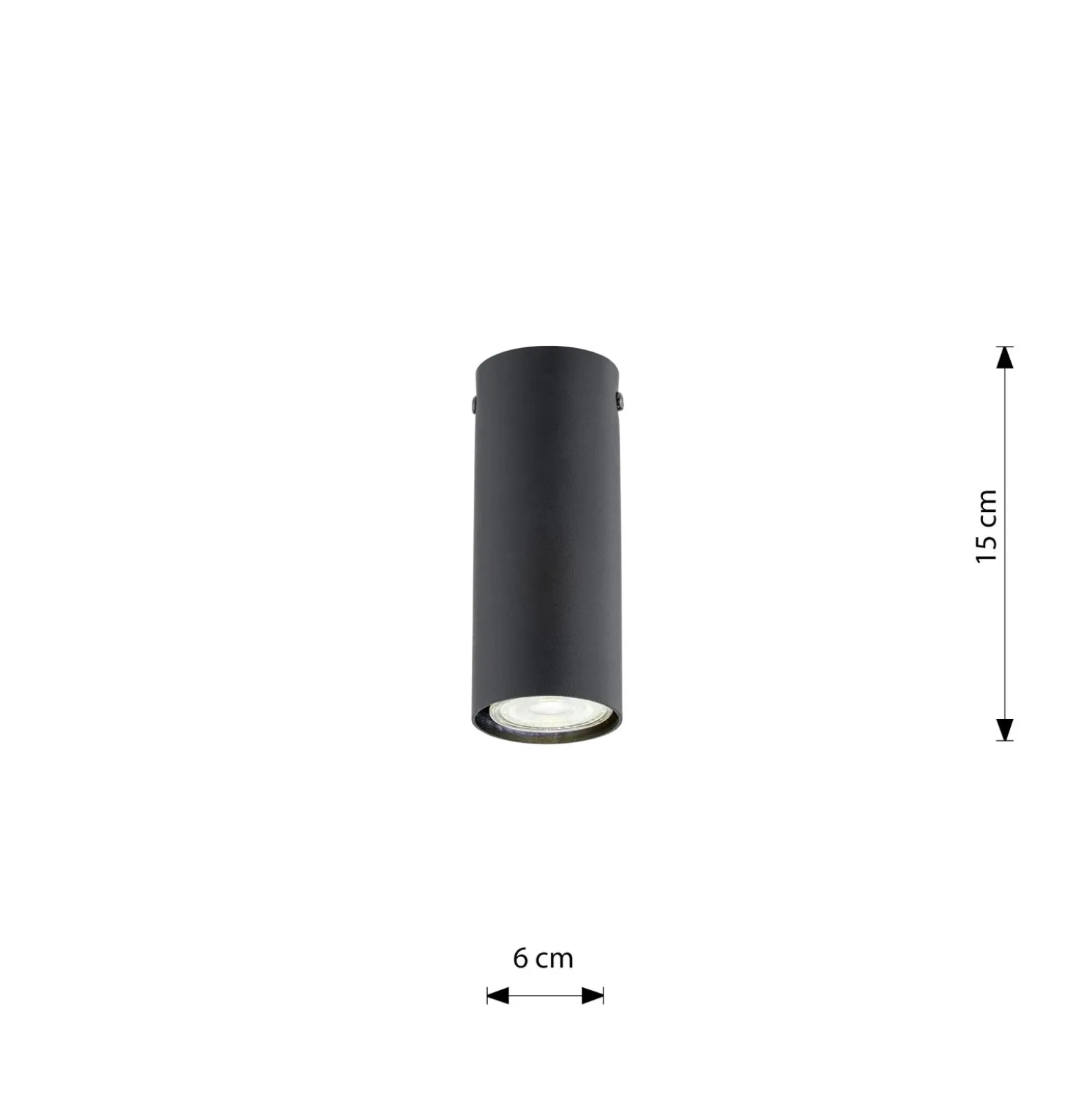Emibig Taklampa Tecno Stål Svart | Passande för 1x GU10 - Max 8W