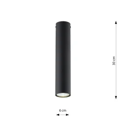 Emibig Taklampa Tecno Stål Svart | Passande för 1x GU10 - Max 8W