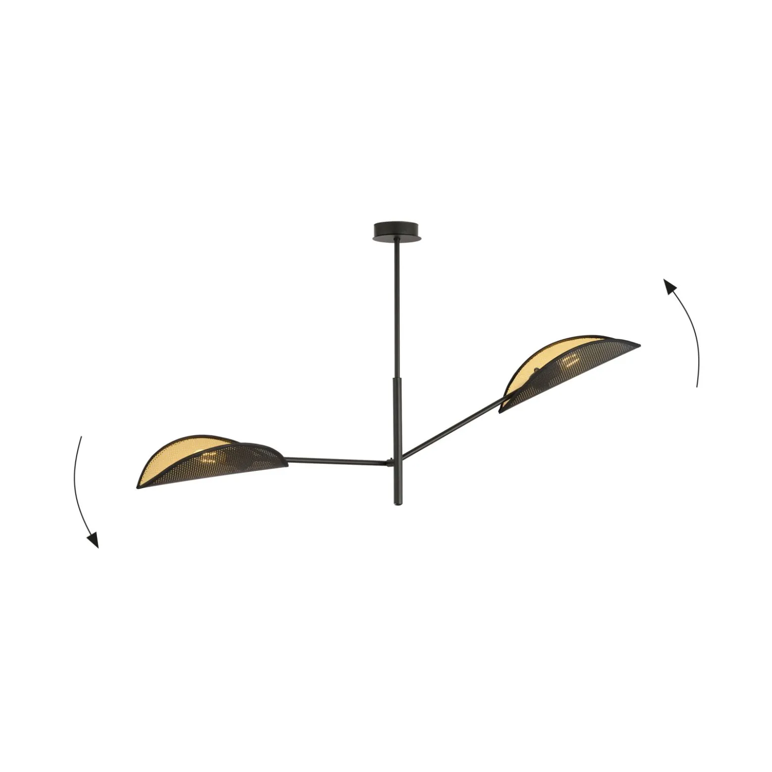 Emibig Taklampa Vene Stål Svart | Passande för 2x E14 - Max 10W