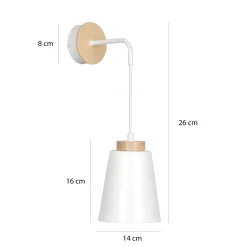 Emibig Vägglampa Bolero Stål Vit | Passande för 1x E27 - Max 15W