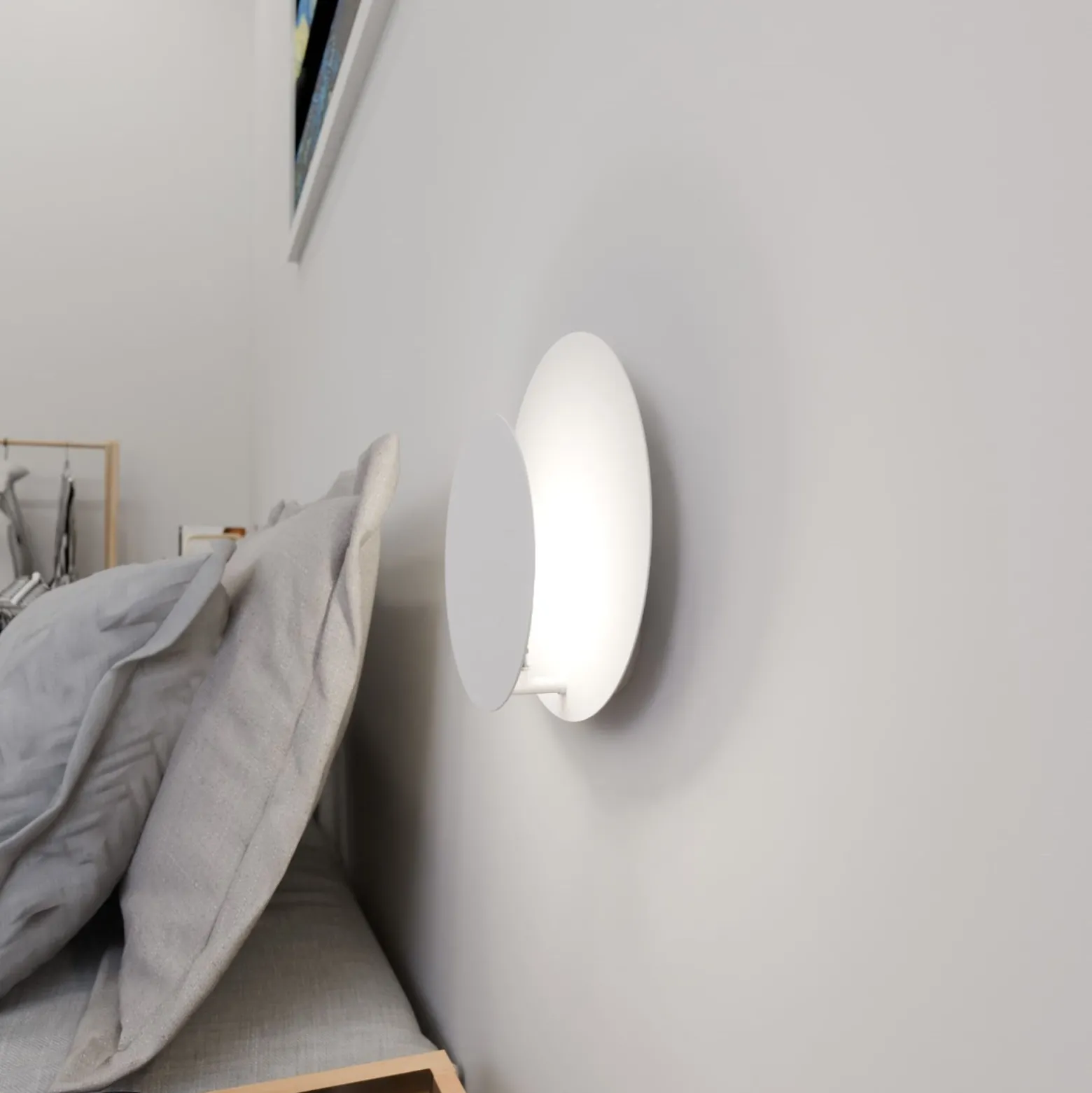Emibig Vägglampa Cirkel Stål Vit | Passande för 1x G9 - Max 8W