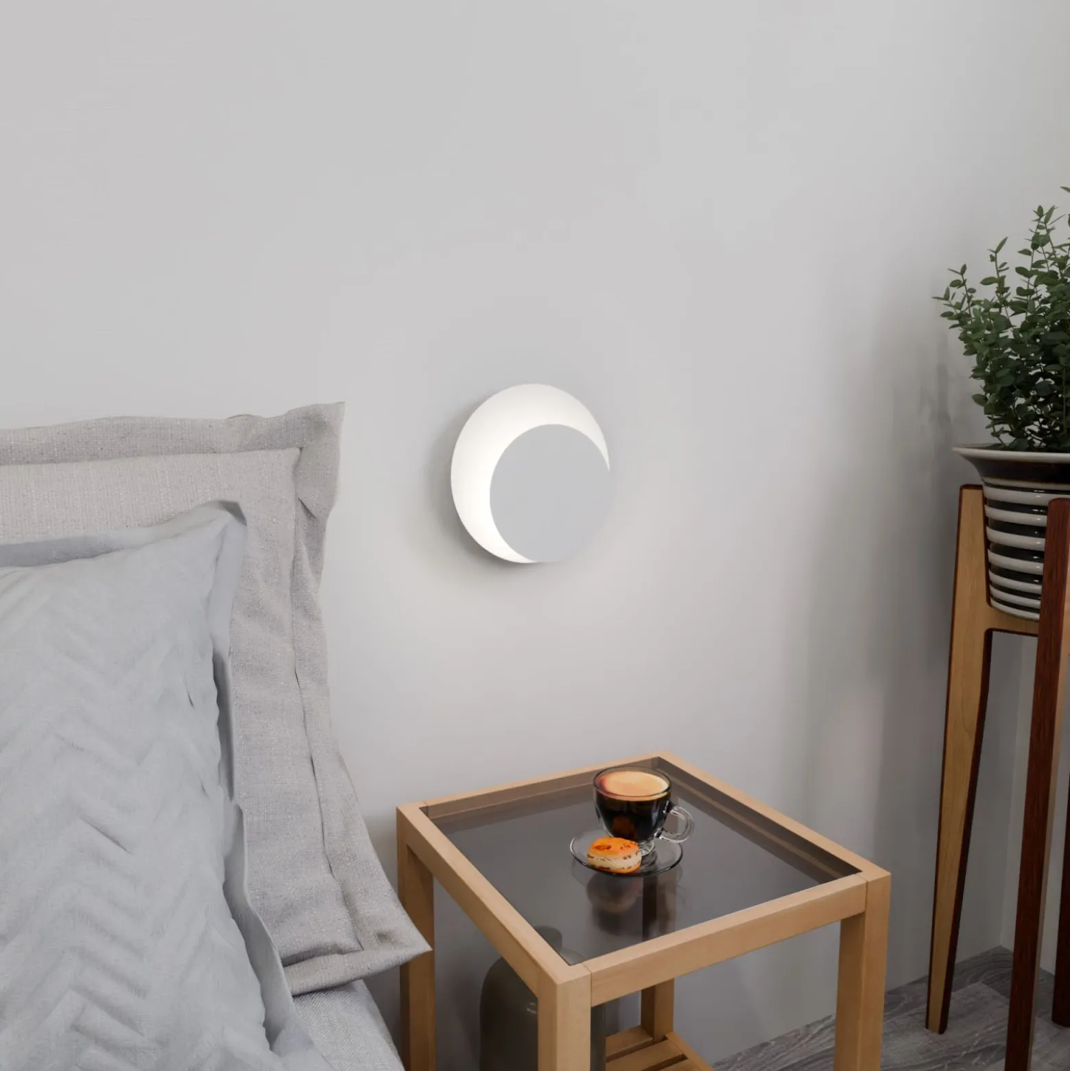 Emibig Vägglampa Cirkel Stål Vit | Passande för 1x G9 - Max 8W