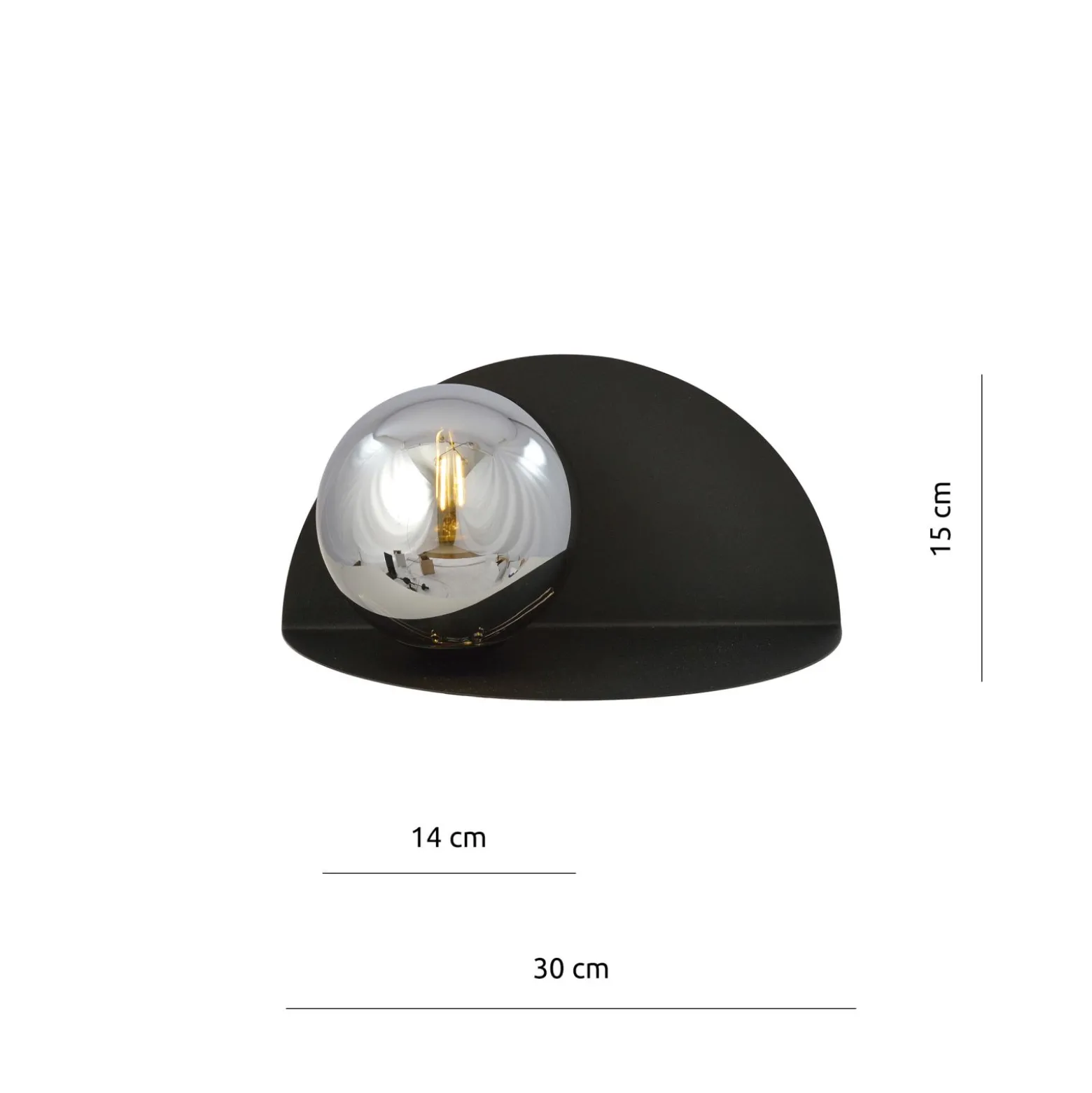 Emibig Vägglampa Form Stål Svart | Passande för 1x E14 - Max 10W