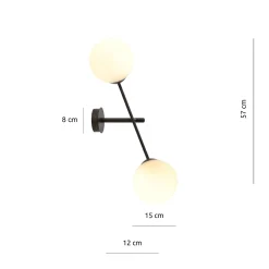 Emibig Vägglampa Linjär Stål Svart | Passande för 2x E14 - Max 10W