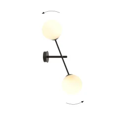 Emibig Vägglampa Linjär Stål Svart | Passande för 2x E14 - Max 10W