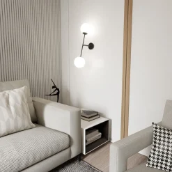Emibig Vägglampa Linjär Stål Svart | Passande för 2x E14 - Max 10W