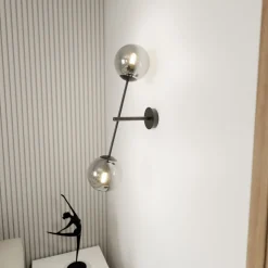 Emibig Vägglampa Linjär Stål Svart | Passande för 2x E14 - Max 10W