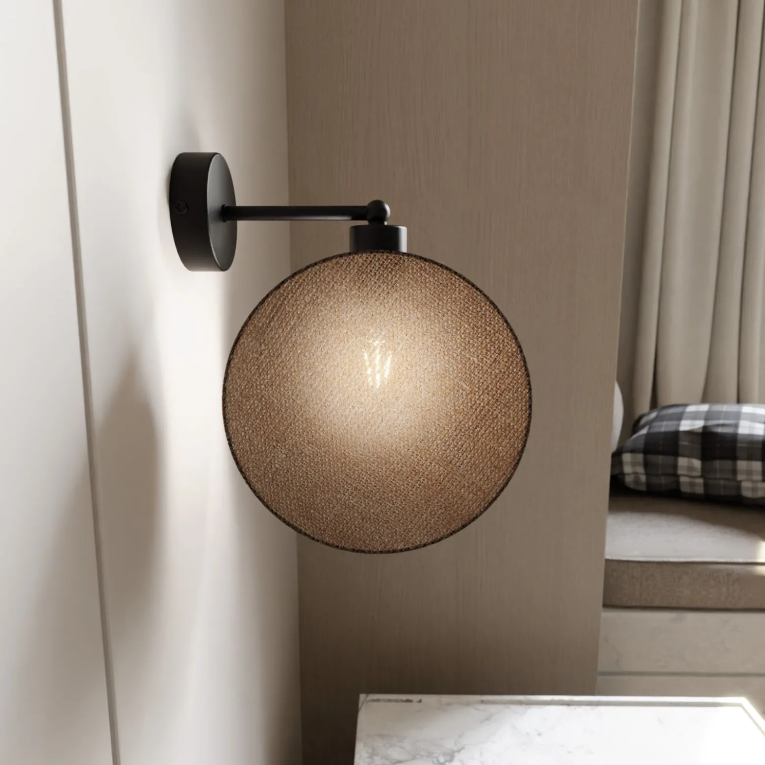Emibig Vägglampa Motif Stål Svart | Passande för 1x E27 - Max 15W